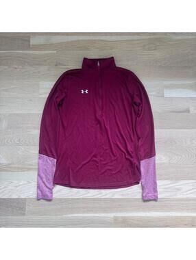 Under Armour HeatGear Burgundy Full Zip Athletic Jacket